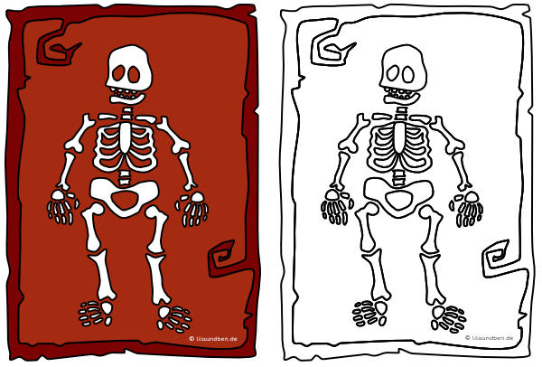 Halloween Skelett zum Ausmalen